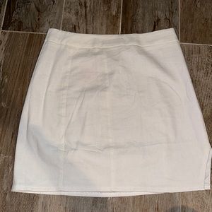 Showpo white mini linen skirt